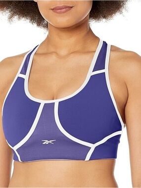 Reebok Women's Purple Sports Bra with White Accents